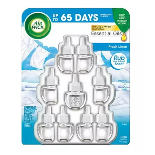 Air Wick Scented Oil Air Freshener Refills, 9 ct. Fresh Linen Walmart