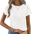 thumbnail image 4 of Lumosvexa Women Short Shirt Tops Womens Casual Plain T-Shirt Crew Neck T Shirt White Size XL, 4 of 6