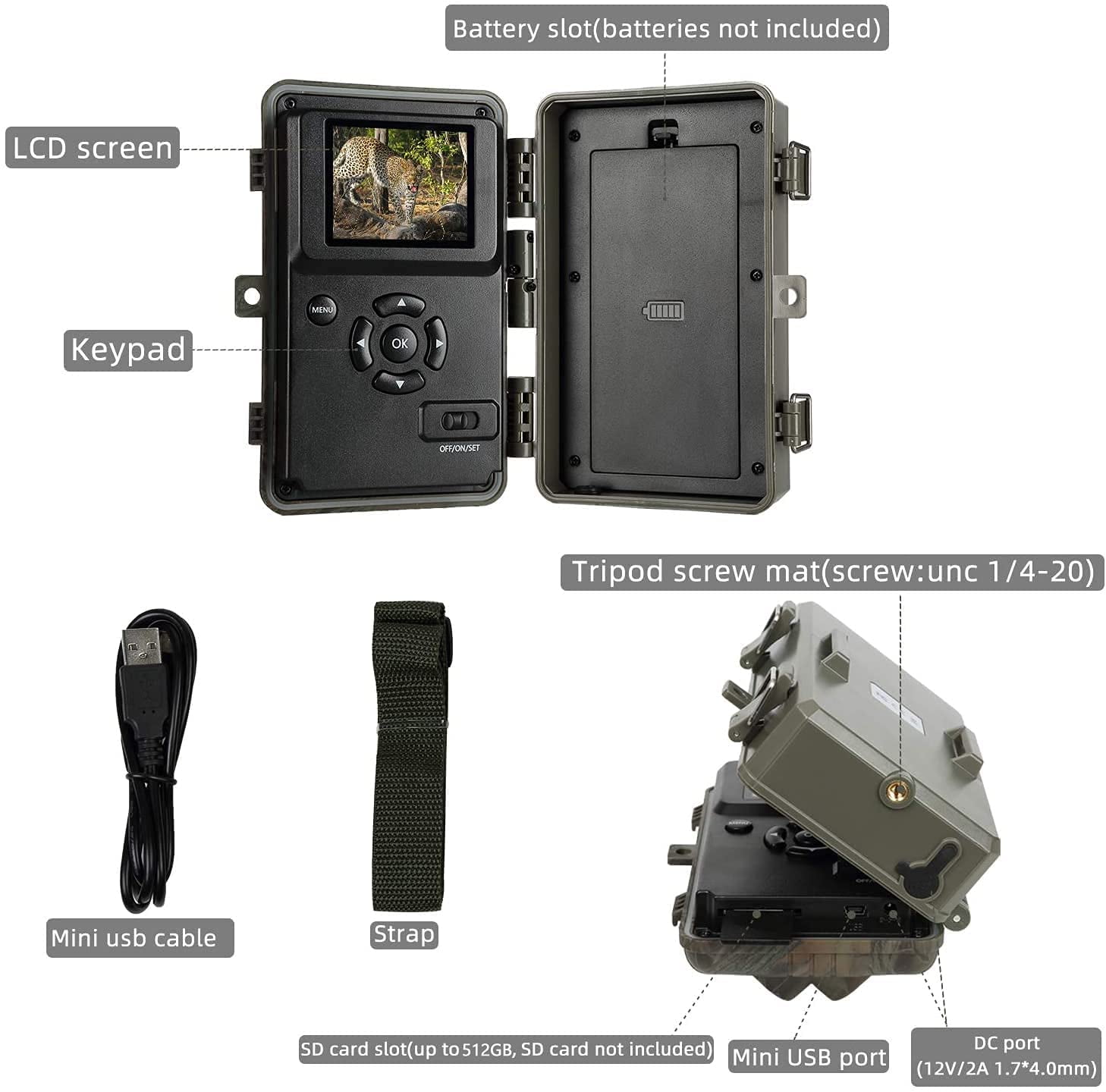 2-Pack No Glow Game & Deer Trail Cameras 24MP 1296P H.264 Video 100ft Night Vision Motion Activated 0.1S Trigger Speed Waterproof Farm & Yard Cameras for Home Surveillance & Outdoor Wildlife Hunting