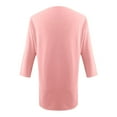 thumbnail image 4 of 3/4 Length Sleeve Shirts for Women New Summer Clothing Top Fashion Solid Color T-Shirts Women's Loose Blouses Pullover Tops Plus Size, 4 of 4