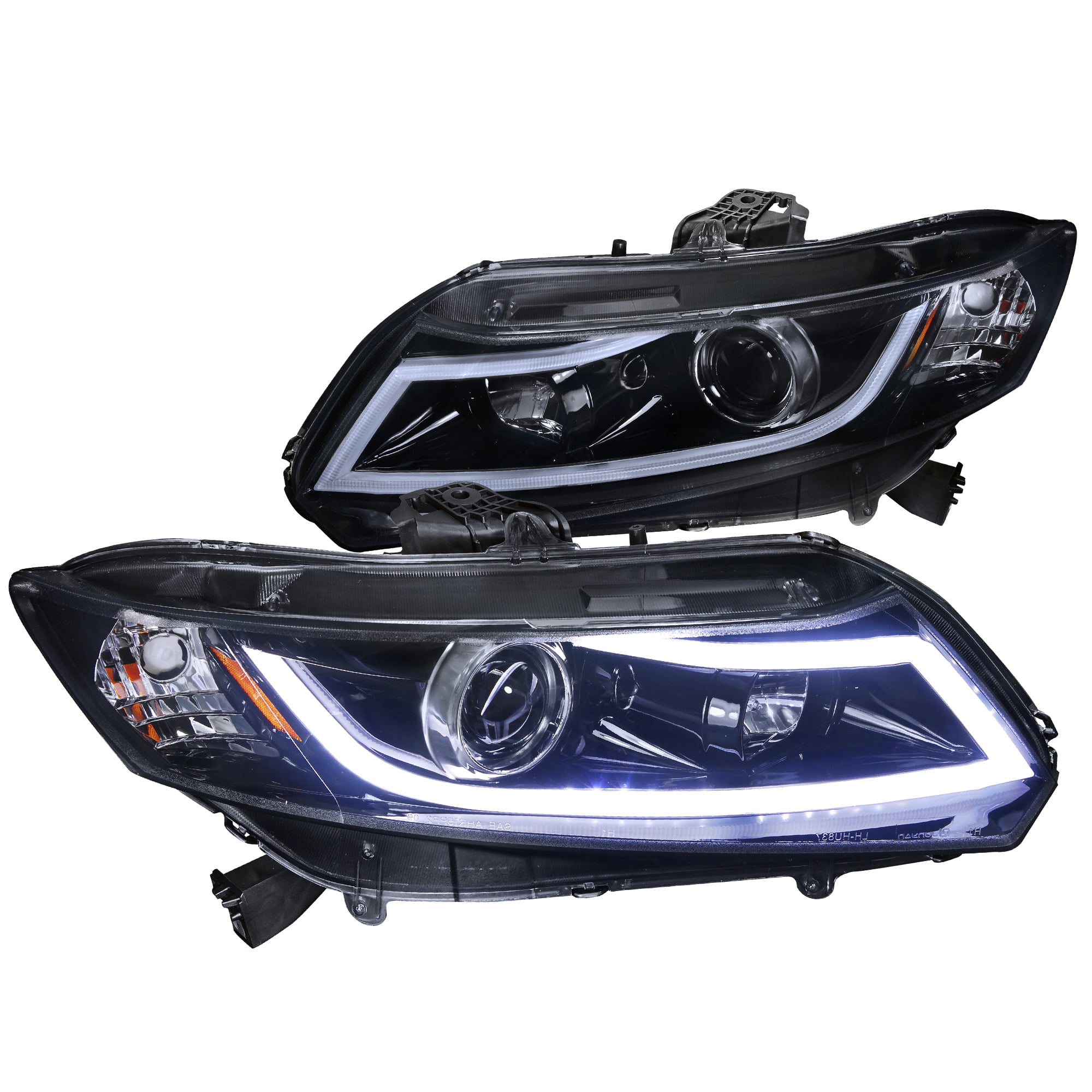 Spec-D Tuning Black Tail Lights for 2006-2011 Honda Civic 2Dr Coupe Taillights Assembly Left Right Pair 
