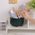 thumbnail image 4 of lsvgoe 360 Degree Rotating Desk Organizer, Dual-Purpose Pencil Pen Holder for Desk, Rotating Desk Pen Organizer with 5 Slots, Art Supplies, Pencil Cup for Office, Home (Purple), 4 of 14