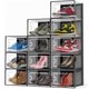 thumbnail image 1 of Zapatera Organizador, 12pcs Cajas para Zapatos, Contenedor de Zapatero Plegable Transparente, Ahorra Espacio Y Fácil de Limpiar, Artículos de Organizador para Salón Dormitorio (Negro), 1 of 7