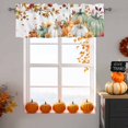 thumbnail image 5 of Thanksgiving Pumpkin Orange Maple Leaf Curtain Valances for Kitchen Windows,Short Valance Autumn Sunflower on White Small Window Treatment for Living Room Bathroom Bedroom,54" x 18"-1 Panel, 5 of 9