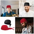 thumbnail image 4 of 2 Pcs Chef Turban Hat Black Cap Restaurant Cook Hat Chef Scrub Cap Portable Chef Hat Miss Men and Women, 4 of 6