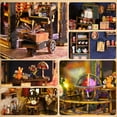 thumbnail image 5 of DIY Miniature Dollhouse Kit with LED Light, DIY Dollhouse Kit for Adults to Build, Creative Craft Gifts(Rail-Track Secluded City), 5 of 7