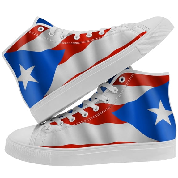 Aidianart Womens Puerto Rico Flag High Top Shoes High Top Canvas Sneakers Size 6.5