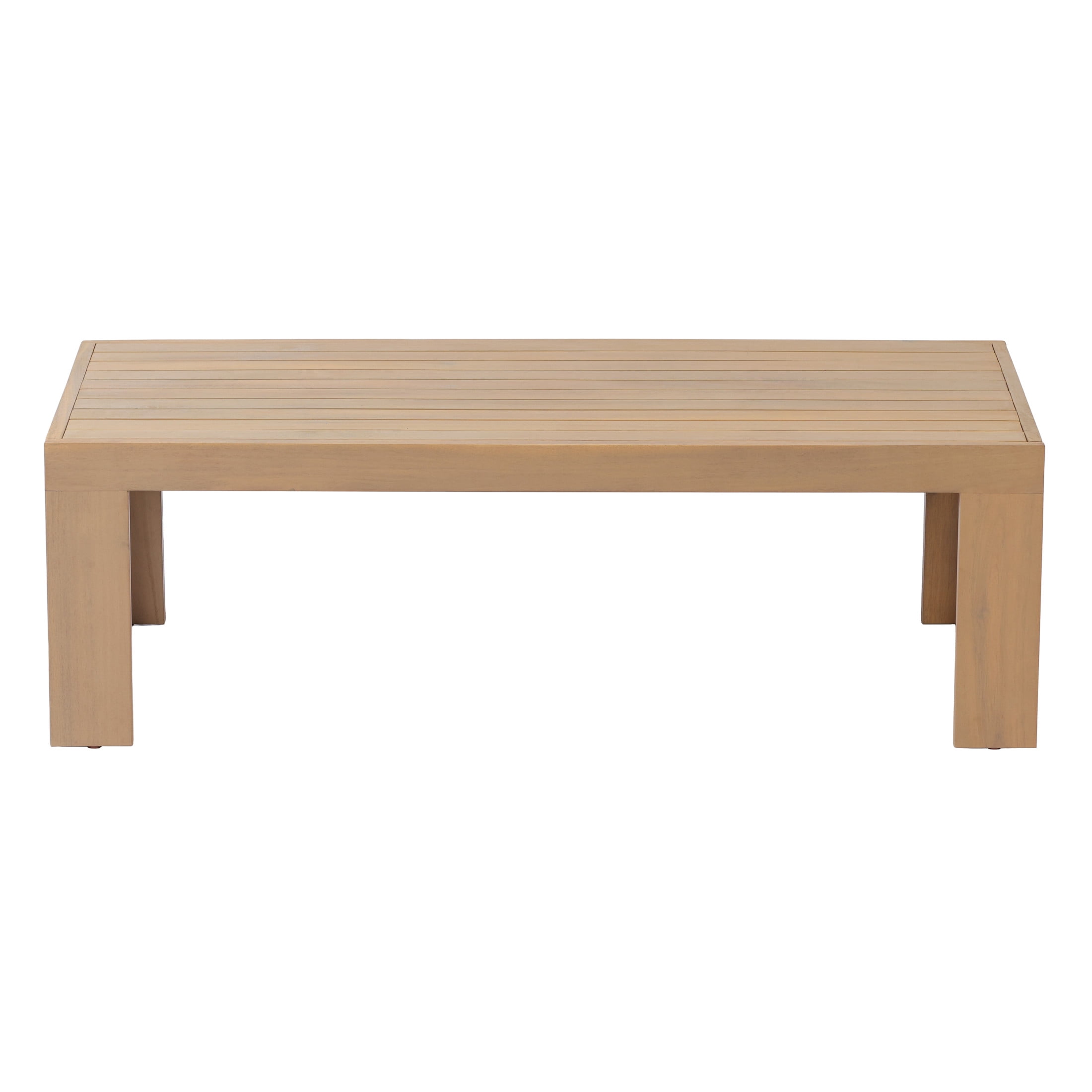 Christopher Knight Home 47" Outdoor Acacia Wood Rectangular Coffee Table with Slatted Top, Light Teak