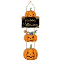 Halloween Decorations Door Hanging Sign Halloween Pumpkin Ghost Front Door Hanger Sign for Halloween Home Room Indoor Outdoor Decor