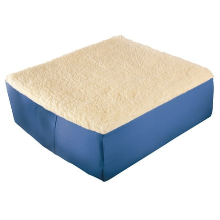 Extra Thick Foam Chair Cushion Blue with Detachable Sherpa Fleece Lining for Washing, (Best Foam For Chair Cushions)