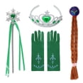 thumbnail image 5 of Accesorios de disfraz para fiesta de Halloween, peluca trenzada de Anna y Elsa, guantes de corona de princesa, collar de varita mágica, conjunto de joyas, novedad, 5 of 5