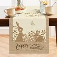 thumbnail image 2 of Easter Bunny Table Runner 13x72 Inch Brown Rabbits Eggs Leaves Spring Seasonal Holiday Kitchen Dining Table Decoration for Indoor Outdoor Home Party Decor, 2 of 6