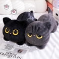 thumbnail image 2 of Peluche de gato negro acostado de 50/70 cm, gato de ojos grandes, adorable cojín para dormir, regalo de cumpleaños y Navidad, 2 of 5