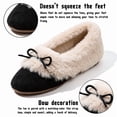 thumbnail image 4 of Knivor Plush Fleece Lined Moccasin Slippers for Women Fuzzy Slippers with Bow Closed Toe Slip On Cozy Warm Slippers for Indoor Outdoor House Shoes, 4 of 9