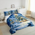 thumbnail image 3 of jejeloiu Chic Christmas Tree Queen Comforter Set,Western Holiday Cabin Bedding Sets,Happy New Year Bedding Comforter Set For Men Women,Breathable Home Decor Reversible,3pcs, 3 of 8