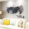 thumbnail image 3 of World Map Wall Clocks Modern Design 3D Digital Hanging Clock Ultra Quiet Acrylic Wall Watch - White, 3 of 7