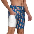 thumbnail image 3 of Balery Cute Popcorn Mens Swim Trunks Swim Shorts for Men Quick Dry Inseam Beach Shorts with Compression Liner Pocket-Small, 3 of 9