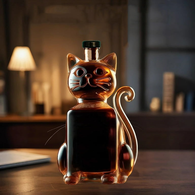 Mauxuk Kitty Whiskey Bottle - High Borosilicate Glass Fashionable