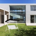 thumbnail image 3 of Toldo de repuesto para silla columpio de exterior, cubierta superior impermeable para silla columpio de patio, 190T, recubierto de plata, 190 x 132 x 15 cm/20 cm, color negro, 3 of 12
