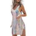 thumbnail image 2 of Joernso Beach Dress Simple Keep Cool Sexy Women Lady Crochet Swimsuit Cover Up Daily Wear, 2 of 7