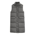 thumbnail image 5 of Lenago Women's Coat Casual Denim Jacket, Long Sleeve Button Down Coat Winter Warm Solid Color Side Pocket Hooded Button zipper long style Jacket Coat, 5 of 7