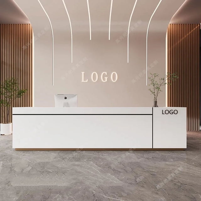 Clinic White Reception Desk Clinic Parental Advisory Checkout Counter Shop Cash Desk Luxury Information Mostrador Bar Furniture My Lux Decor Round