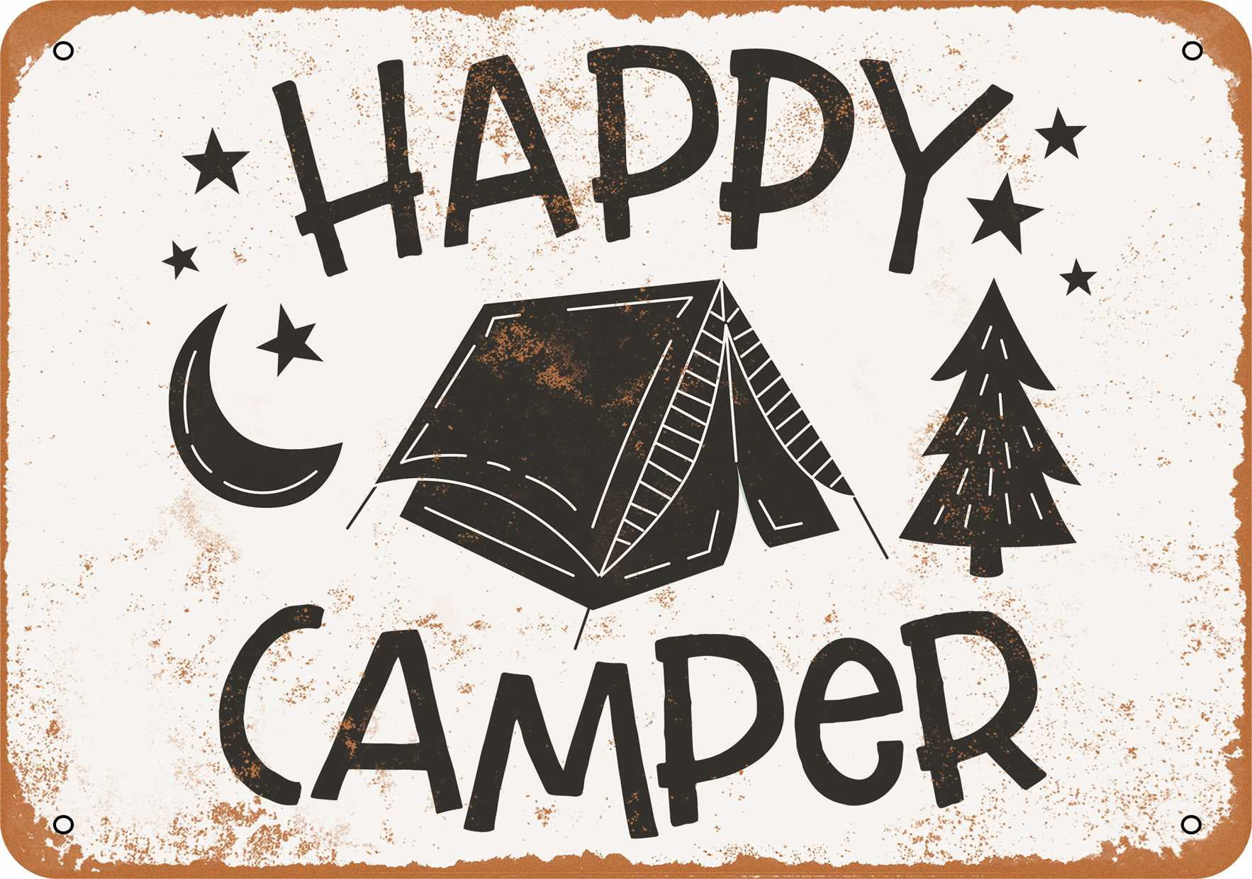 Happy Camper Tent Metal Sign - 9x12 inch - Vintage Look - Walmart.com