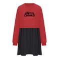 thumbnail image 4 of Pisexur Robes de Noël pour Femmes Mode Imprimé Noël Robes de Vacances Décontractées Col Rond Manches Longues Robe Fluide à Étages Mini Robe de Fête, 4 of 4