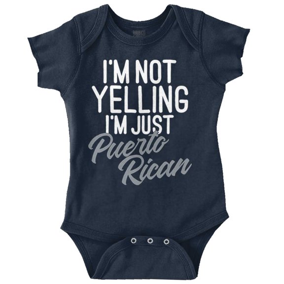 Puerto Rican Funny Yelling Boricua Bodysuit Jumper Girls Infant Baby Brisco Brands NB