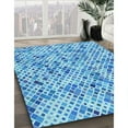 thumbnail image 2 of Ahgly Company Indoor Round Patterned Neon Blue Area Rugs, 5' Round, 2 of 6
