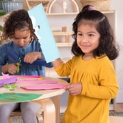 Guidecraft Kids' Nordic Table and Chairs Set - Natural: Wood Round Classroom and Playroom Toddler Activity Table with 4 Stools