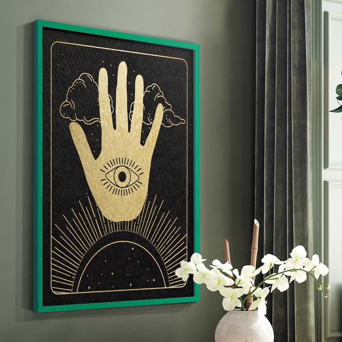 Celestial Palm in Paper Solid Wood 11 x 14 Framed Print