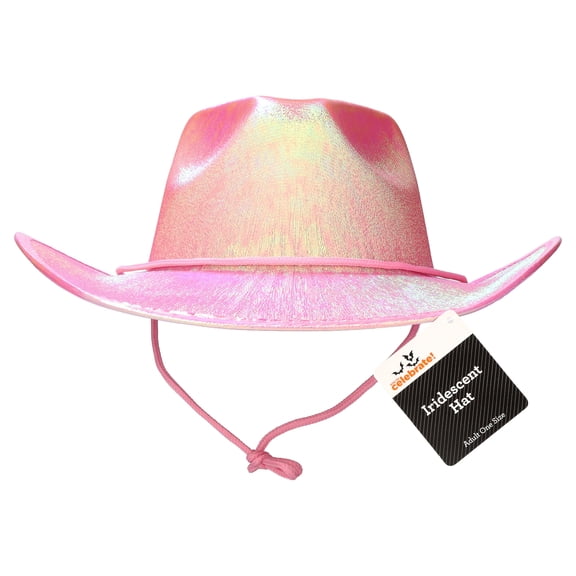 Iridescent Cowboy Hat Costume Accessory for Adults, Pink, Halloween by Way To Celebrate