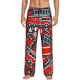 thumbnail image 2 of Kdxio Fire Sign Print Men's Sleep Pajama Pant Lounge Pants with Pockets, 2 of 8