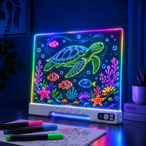 LED Drawing Board for Kids, 16'' Rechargeable Glow Doodle LED Note Board with 7 Colors & 7 Light Modes, Drawing Tablet Gifts for Kids for Education Birthday Christmas Gift Ideas
