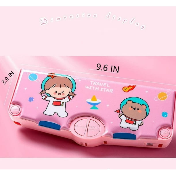 Multifunctional Stationery Box High-tech Cool Boy Automatic Pencil Box  Children Primary School Students With Creative Large-capacity Pencil Box  (doubl