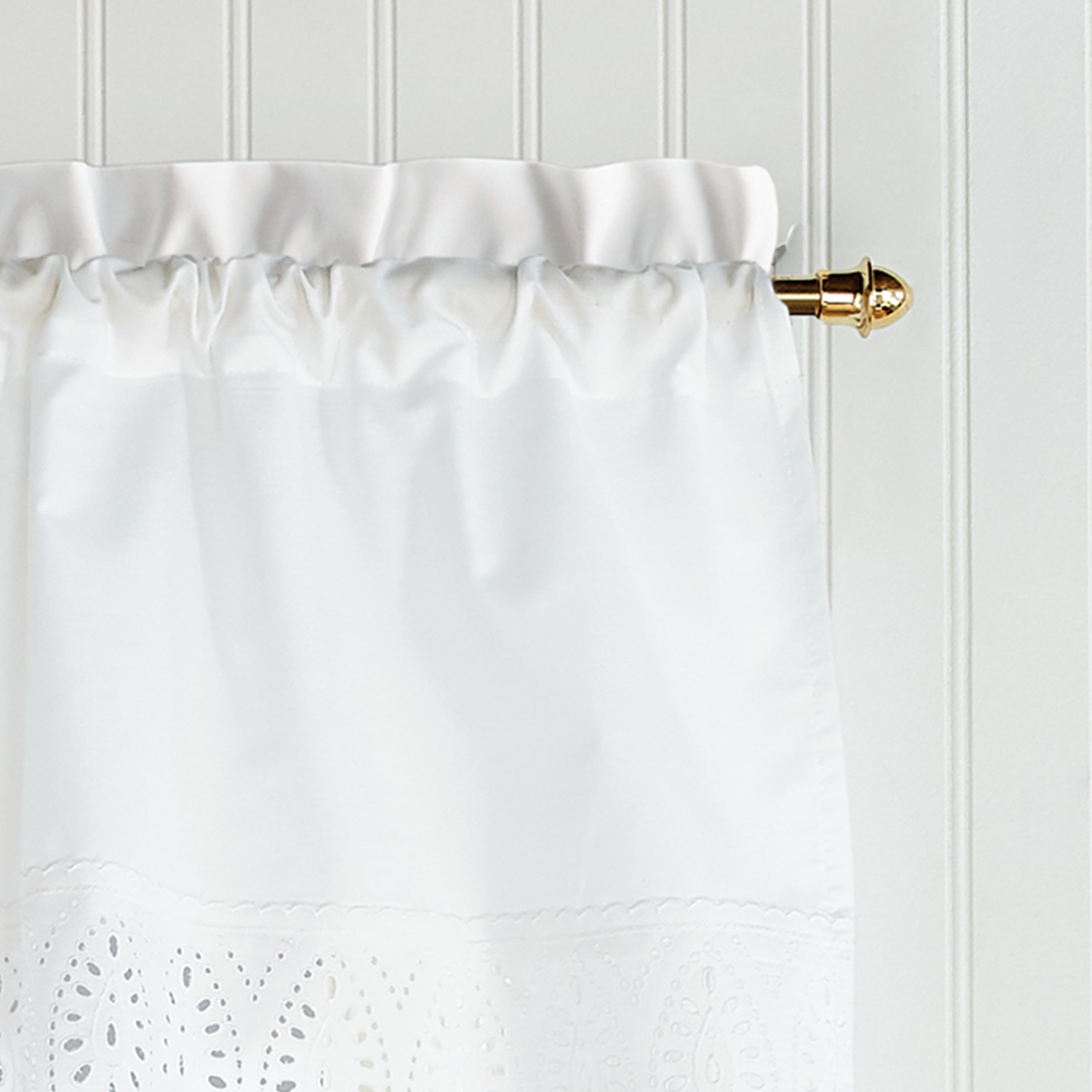 CHF Penny Eyelet 36" Tier Curtain, White