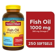 Nature Made Fish Oil 1000 mg Softgels, Fish Oil Supplements, 250 Count