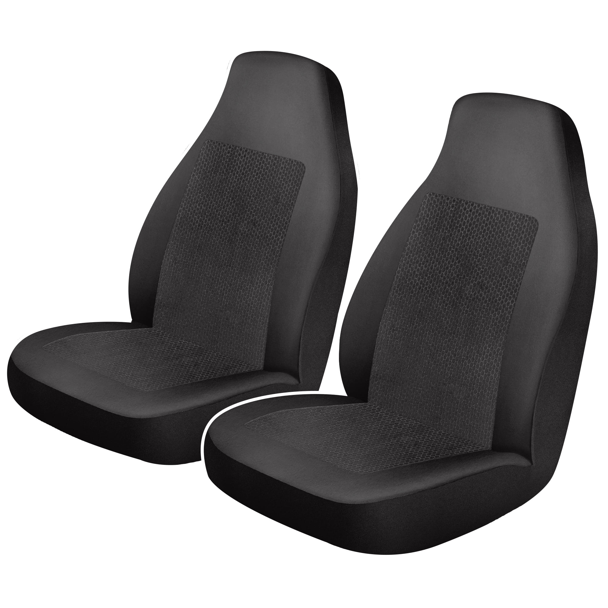 Auto Drive 3 Piece Set Rayne Front and Rear Car Seat Covers Black, 806585