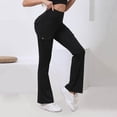 thumbnail image 2 of oqasdz Womens Leggings Workout Flare Leg Cargo Pants with Pockets High Waisted Sports Gym Yoga Pants L, 2 of 7