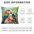 thumbnail image 6 of Wuche  Throw Pillow Covers Tropical Palm Tree Parrot Toucan Bird Summer Design Square Pillowcase for Home Decor Sofa Car Bedroom Pillow case ﻿2pc, 6 of 6