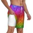thumbnail image 2 of Kdxio Colorful Glitter Print Men'S Swim Trunks With Compression Liner 7 Inch Inseam Quick Dry Swim Shorts, 2 of 7