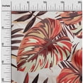 thumbnail image 2 of oneOone Polyester Spandex Candy Red Fabric Tropical Leaf With Texture Quilting Supplies Print Sewing Fabric By The Yard 56 Inch Wide, 2 of 4