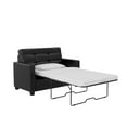 Mainstays Loveseat Sleeper Sofa with Twin Memory Foam Mattress, Black Faux Leather