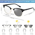 thumbnail image 5 of Joopin Unisex Photochromic Blue Light Blocking Glasses Classic Half Frame Computer Gaming TV Glasses UV400 Protection, 5 of 9