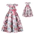 thumbnail image 2 of Penkiiy Floral Gown Dresses Girls Sleeveless Cotton Printed Dresses 7-8 Years Pink, 2 of 7