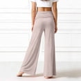 thumbnail image 5 of Yoga Pants Girls Fold Over Low Rise Wide Leg Yoga Pants Loose Summer Lounge Pants Beige Girls Pants Size 5-14 Years, 5 of 6
