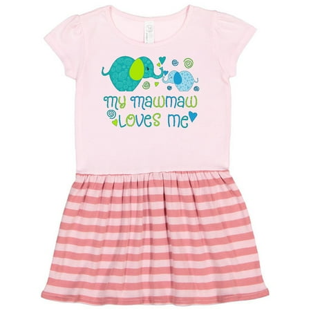 

Inktastic My Mawmaw Loves Me- cute elephants Gift Toddler Girl Dress