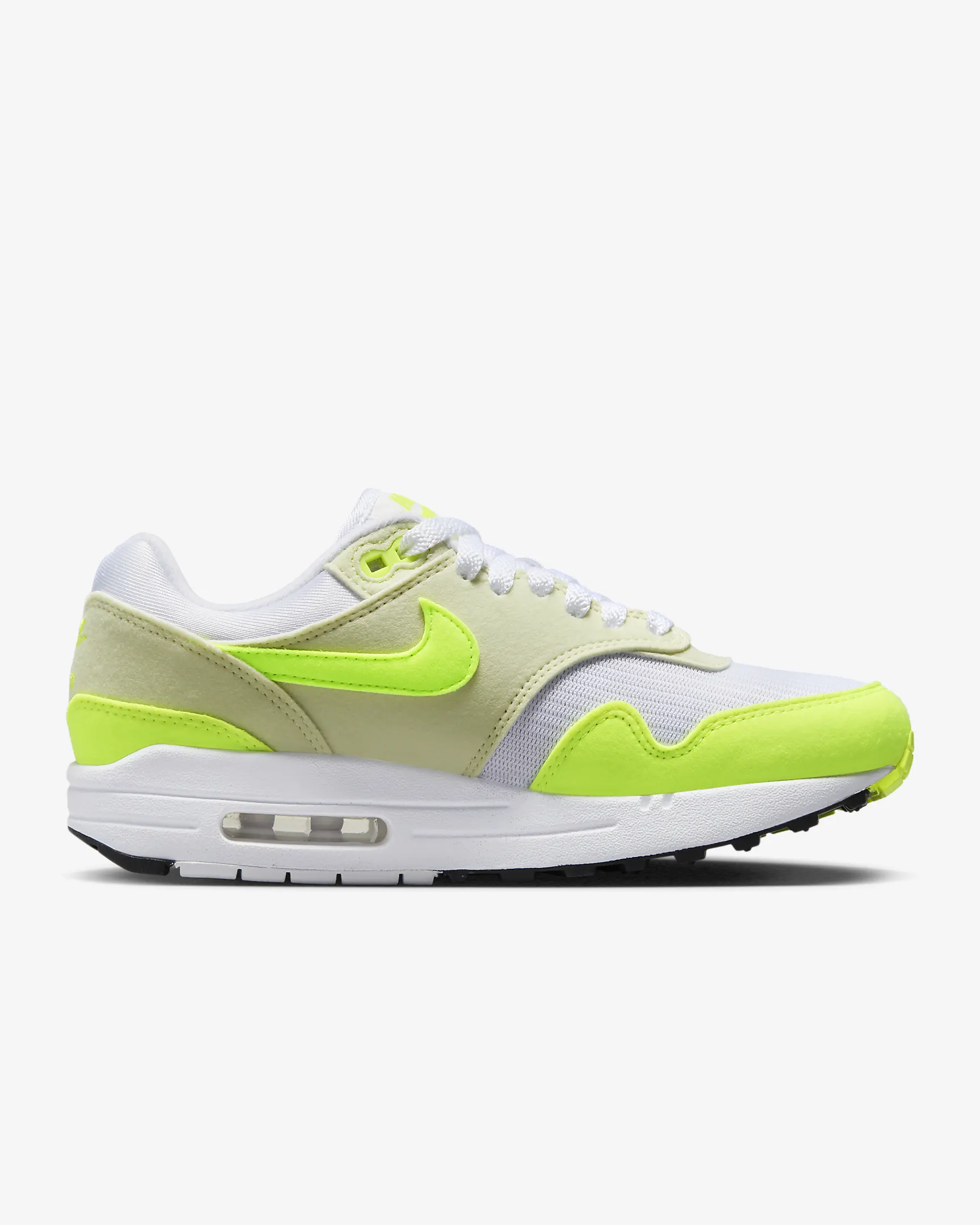 Nike Air Max 1 Women's White/Sea Glass/Black/Volt DZ2628 100 Sneakers 9M