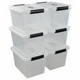 thumbnail image 4 of 12 Quart Plastic Storage Box with Handle, 6 Pack Clear Latching Container Bin, 4 of 7